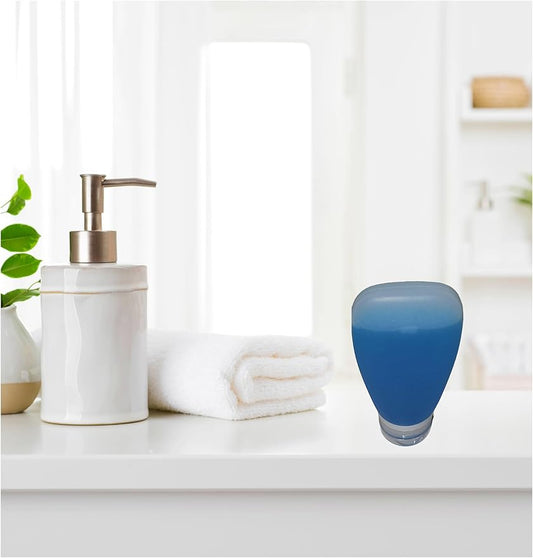 Travel Bottles for Toiletries, TSA Approved 3oz Leak Proof Silicone Soft Refillable Squeeze Travel Size Containers BPA Free for Cleansers, Lotions, Shampoo, Conditioner 3pk (Clear)