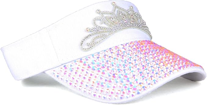 Sparkle Glitter Summer Rhinestone UPF 50+ Bling Ladies Sun Visor for Women Outdoor Sports Fashion Golf Hat