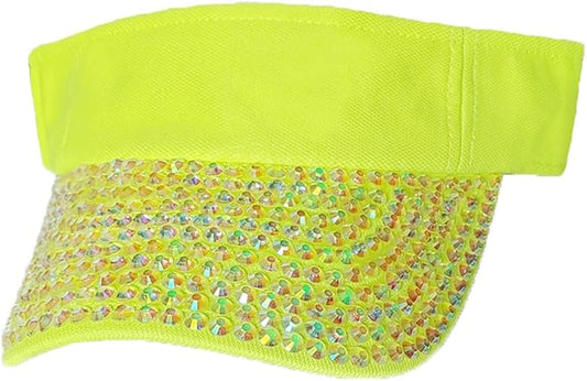 Sparkle Glitter Summer Rhinestone UPF 50+ Bling Ladies Sun Visor for Women Outdoor Sports Fashion Golf Hat