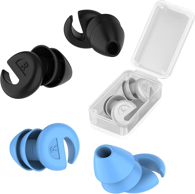 Ear Plugs for Sleeping Noise Cancelling, 38dB Noise Reduction Earplugs, Soft Silicone Reusable Hearing Protection Ear Plug, Waterproof Earplug Suitable for Sleep, Study, Travel, Concerts (3Pairs)