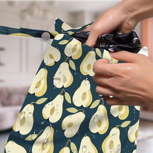 4 Pack Cute Fruit Wet Bag Waterproof Washable Reusable Wet Dry Bag for Swimsuit Dirty Clothes Cloth Diaper Travel Beach Pool Yoga Gym Toiletries Travel Beach Essentials Cherry Orange Pineapple