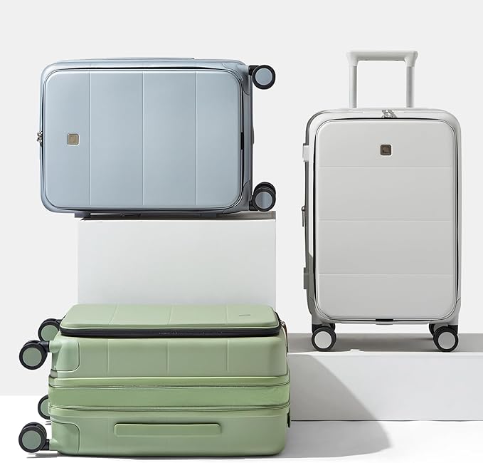 Hanke Hardside Expandable Checked Luggage, 24 Inch Top Opening Trunk Luggages with Spinner Wheels, All-PC Hard Shell Suitcase, Lightweight TSA Checked-Medium(Grey, 83L)