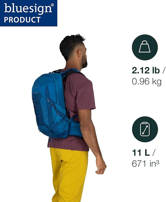 Osprey Talon 11L Men's Lightweight Hiking Backpack - Small Daypack for Travel & Camping, Black/Coal Grey
