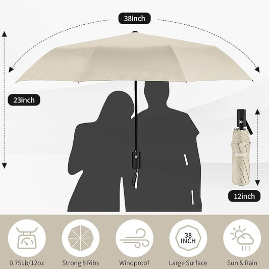 Seniny Windproof Travel Umbrella, Automatic Umbrellas for Rain, Portable & Compact Umbrellas for Backpack, Strong UV for Protection, Folding Small Sun Umbrella for Car, Walking