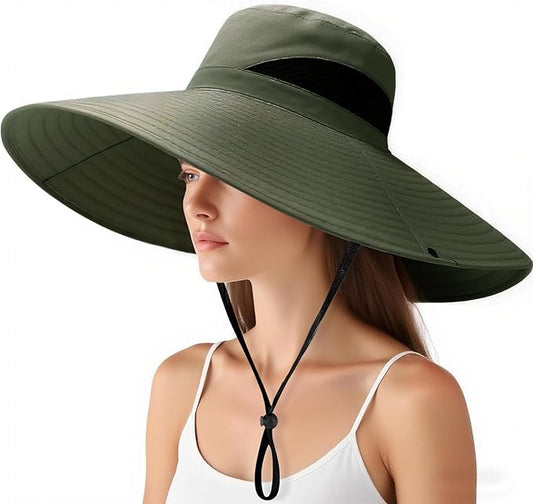 Super Wide Brim Fishing Hat for Men and Women,UPF50+ Waterproof Bucket Hat for Fishing, Hiking, Camping
