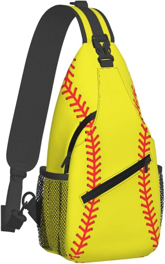 QFXUYNG Softball Ball Adult Sling Bag Unisex Chest Bags Crossbody Backpack Casual Daypacks Shoulder Bag for Women Men Cycling Hiking Travel