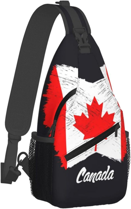 GJXFLSY Canada Flag Sling Backpack Crossbody Bag Casual Chest Bags Travel Hiking Daypack Shoulder Bag for Women Men