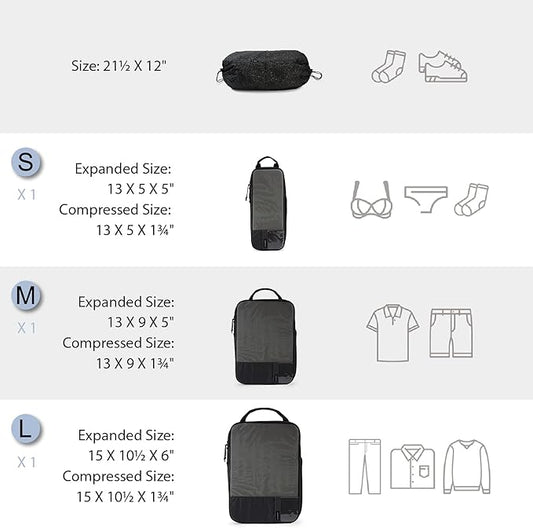 BAGSMART 6 Set /4 Set/2 Set Compression Packing Cubes for Travel, Lightweight Luggage Organizer Bags, Durable Space Saver Bags Travel Essentials