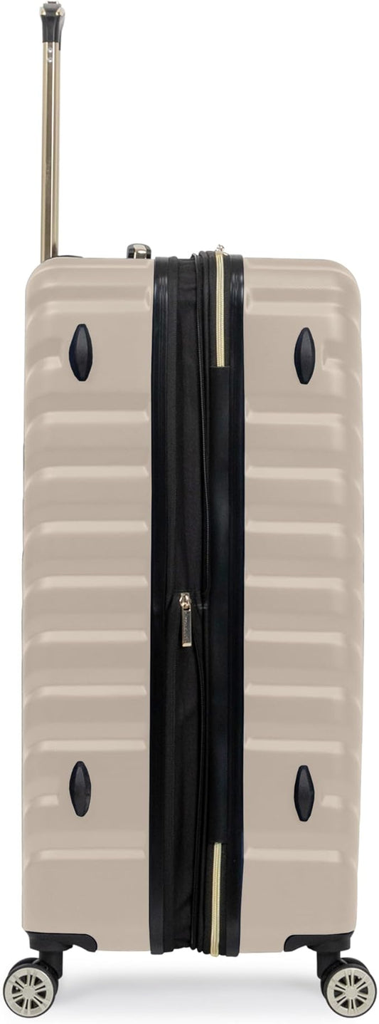 Kenneth Cole REACTION Madison Square Lightweight Hardside Chevron Expandable Spinner Luggage, Taupe, 28-Inch Checked