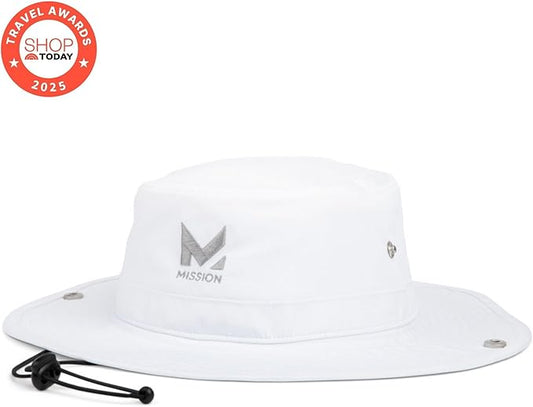 MISSION Cooling Bucket Hat - Unisex Wide-Brim Hat for Men & Women - Lightweight, Foldable & Durable - Cools Up to 2 Hours