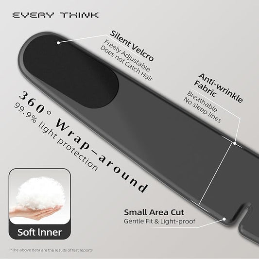 Sleep Mask for Man Women - Eye Masks for Sleep - Adjustable Breathable Sleeping Eyemask for Travel, Flight, Road Trip, Soft Pressureless Blackout Eye Covers Fits All Heads (Black)