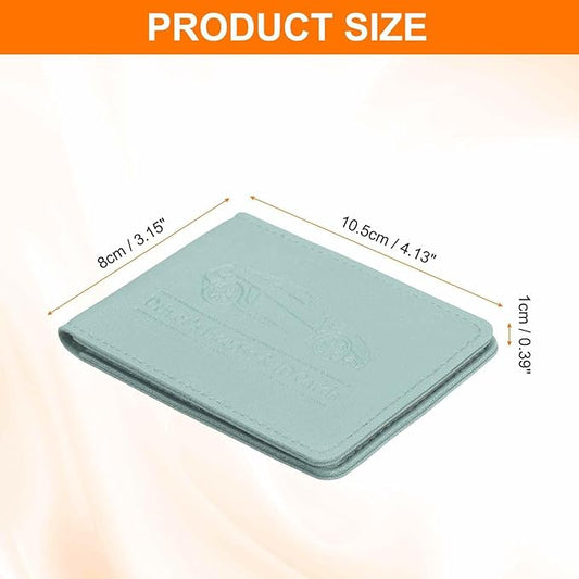 HARFINGTON Car Registration and Insurance Holder PU Leather Vehicle Glove Box Organizer Storage Accessories Car ID Holder with 6 Pockets for License ID Card Bank Card Documents, Blue