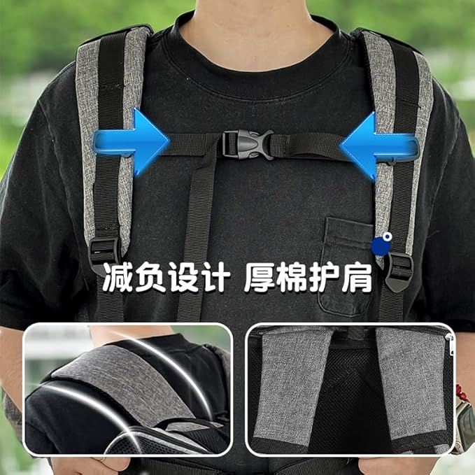 pet Bag Multi Purpose pet Bag Collapsible Portable for Dog cat go Out Traveling Carrier Backpack for Secret Adventures Cat and Dog (Grey, S:17.7"X10.6"X12.6”)