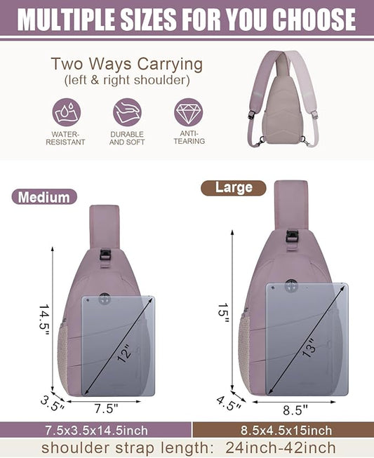 Pritent Crossbody Bags for Women Men Trendy Sling Bag Backpack Casual Chest Bag with Convertible Shoulder Strap