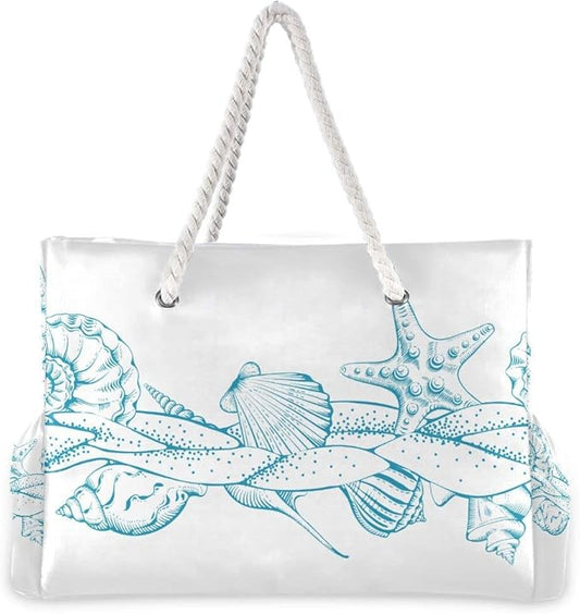 senya Large Beach Shoulder Bags Canvas Tote Water Resistant for Gym Travel Daily