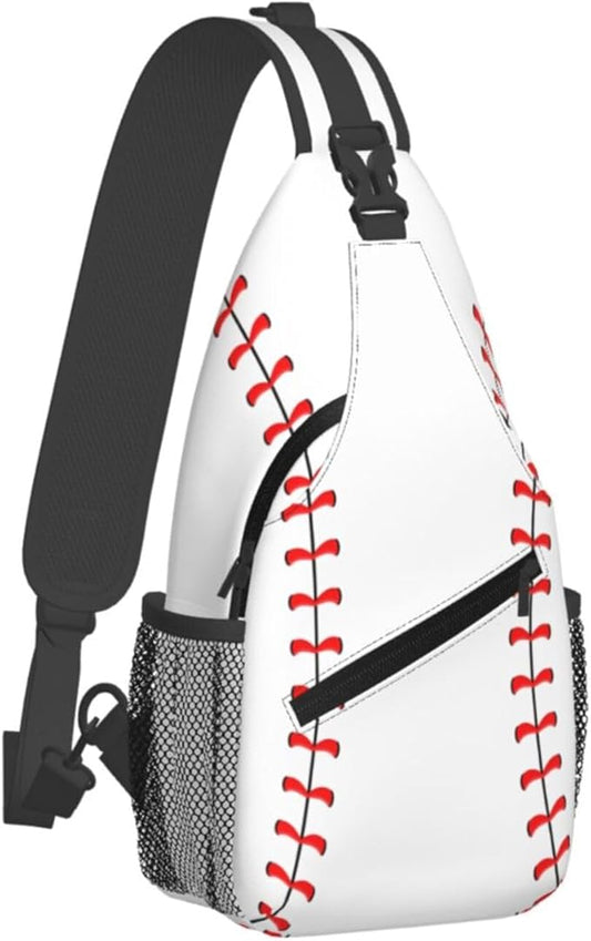 QFXUYNG Baseball Ball Adult Sling Bag Unisex Chest Bags Crossbody Backpack Casual Daypacks Shoulder Bag for Women Men Cycling Hiking Travel