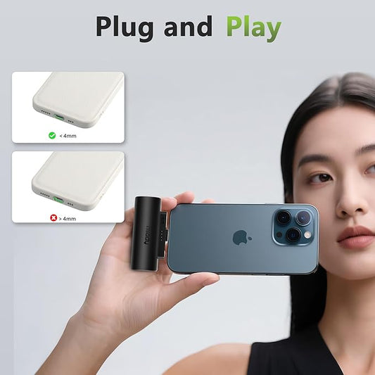 Miady 2-Pack 5000mAh Mini Portable Charger with Built-in Type C Connector, 5V 2.4A USB-C Output Fast Charging Small Power Bank, Compact Battery Pack Compatible with iPhone 17/16/15 Galaxy S24/S22 iPad