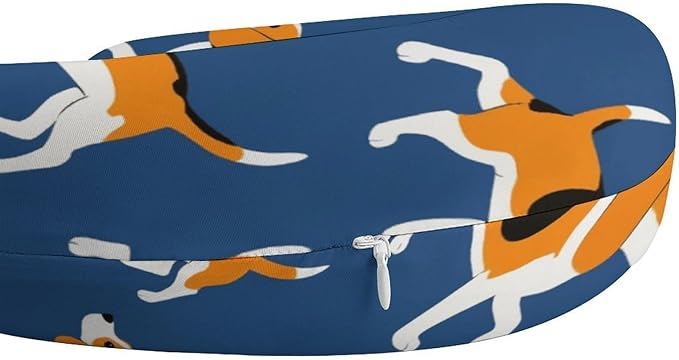 Luxurious Memory Foam U-Shape Pillow, Beagle Dog Purple Art U-Shaped, Neck & Head Support for Travel Airplane Office Sleep, Washable Cover Comfort