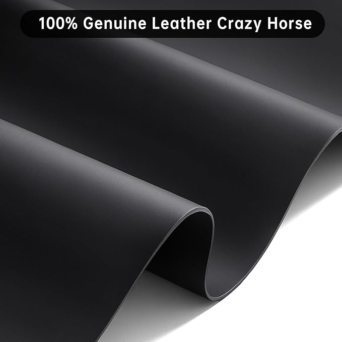 Travelambo Wallet for Men Real Leather Mens Bifold Wallet RFID Blocking - Thin & Stylish with ID Window in Gift Box (Crazy Horse, Black)