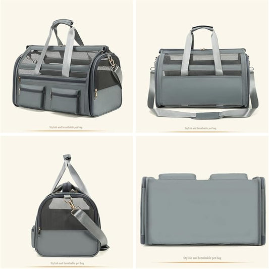 Cat Carrier, Small Dog Carrier for Small Medium Pets Up to 15 Lbs,Pet Carrier Airline Approved,Soft-Sided Puppy Travel Bag with Safety Zippers,Chihuahua Carry Case, Kitty Cloth Cage