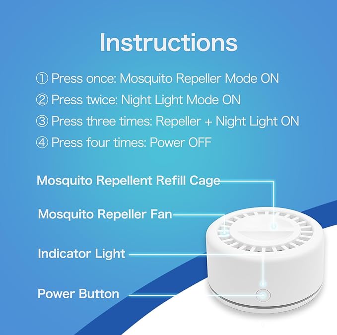 Mosquito Repellent Outdoor Patio, Bug Repellent Outdoor Electronic Mosquito Repeller for Camping Outing Hiking, Mosquito Control Device(2 Refill, Citronella)