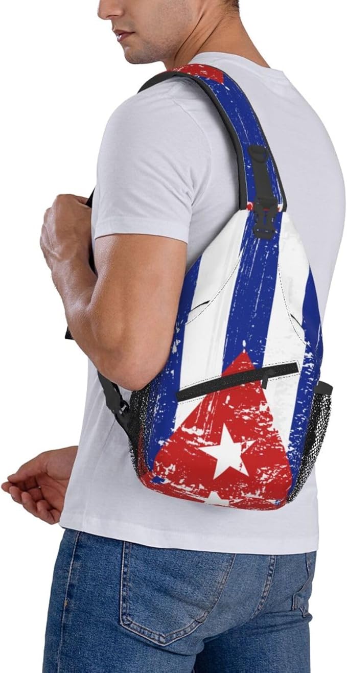 Cuba Flag Sling Bag Multipurpose Crossbody Sling Backpack Travel Cycling Hiking Shoulder Bag For Women Men