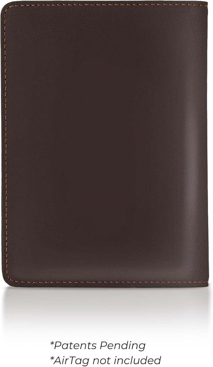 Kings Loot Passport Holder Wallet – RFID Blocking Leather Travel Wallet with Built-in Airtag Holder – Holds 1-6 Cards & Passport – Easy Pull Tab – Slim & Stylish Wallets (Truffle)