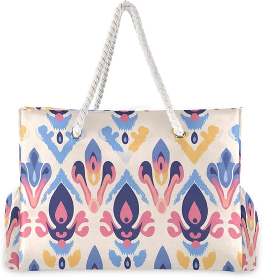 senya Large Beach Shoulder Bags Canvas Tote Water Resistant for Gym Travel Daily