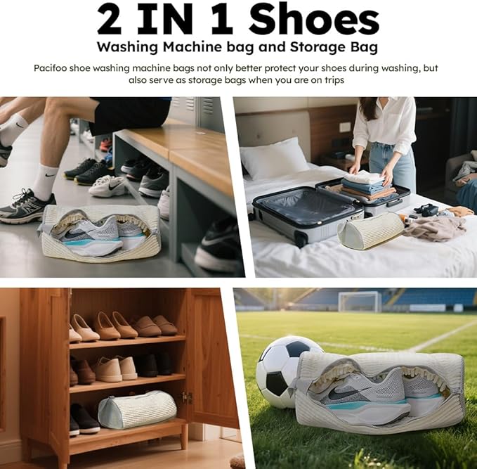 Shoe Washing Machine Bag: Shoe Bag for Washing Machine - Reusable Shoe Cleaning Bag for Sneaker Tennis Shoes Unstain Cleaner Kit