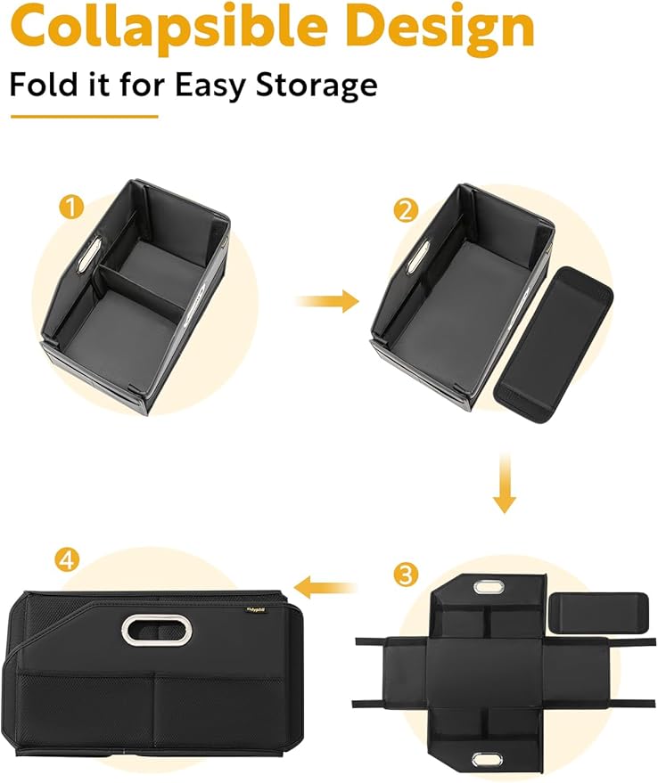 Car Seat Organizer, Front Seat Organizer, Collapsible Car Organizer and Storage for Backseat and Passenger Seat, Big Capacity with Elastic Bands can Hold Cups, Car Travel Essentials for Kids