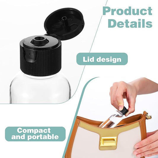 10PCS 1.7oz Travel Bottles for Toiletries Leak Proof Clear Plastic Empty Refillable Container with Flip Cap for Shampoo Conditioner Lotion Body Soap Cream Mini Travel Size Containers