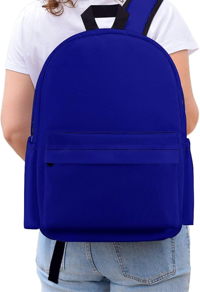 Navy Blue Backpack Adult Travel Daybag for Women Men College Backpack for Vacation Hiking Camping Bag