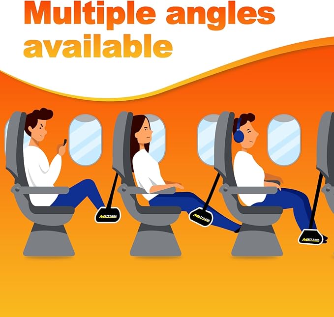 2-Pack Upgraded Airplane Foot Hammock with Removable Base & Memory Foam - Wide Hardboard Support No-Collapse Foot Rest for Long Flights, Office, Travel - Thickened Design Travel Essentials