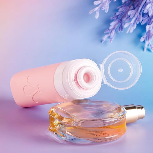 INSFIT 8 Pack Silicone Travel Bottles & Cream Jars with Toiletry Bag, 3oz Leakproof Containers & 2oz Jars with Waterproof Labels, BPA-Free Squeezable Toiletries Set for Shampoo, Lotion, Cosmetics