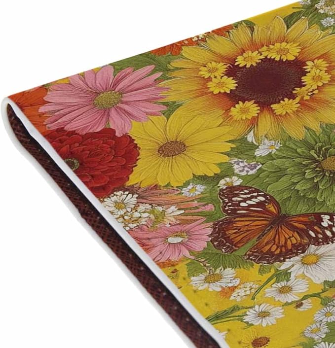 Floral Passport Holder for Travel Autumn Flowers and Butterflies PU Leather Passport Cover Wallet Cute Passport Card Holder for Women and Men