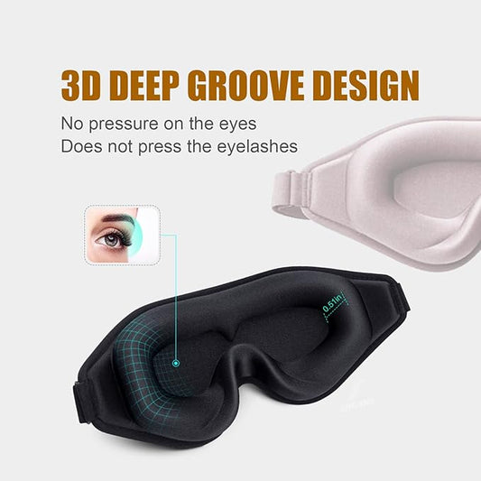 Sleep Eye Mask for Women Men, Soft and Comfortable Night Eye Mask for Sleeping, 3D Blockout Eye Cover for Travel, Blindfold with Adjustable Strap (Pink)