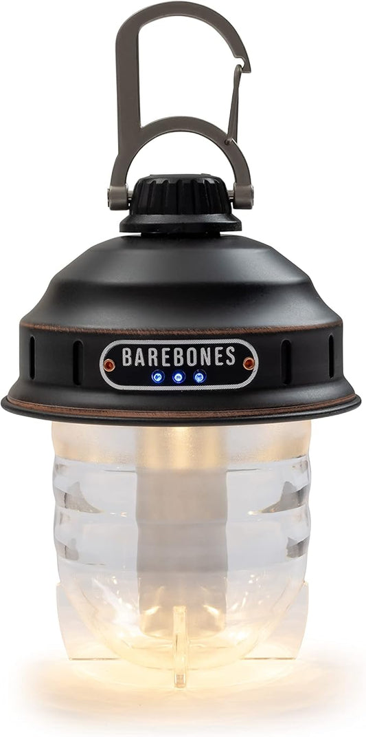 Barebones Beacon Hanging Light – Antique Bronze, Rechargeable LED Camping Lantern with Adjustable Brightness – Weatherproof Vintage-Style Hanging Lantern for Outdoor Adventures and Year-Round Use