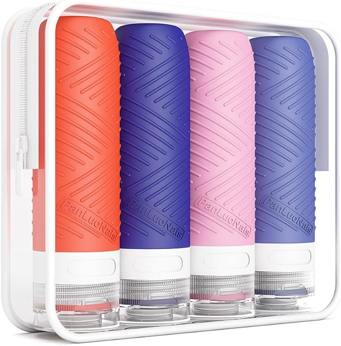 Travel Bottles for Toiletries, Silicone TSA Approved Bottles, Leakproof Shampoo & Toiletry Containers for Airplane, Vacation & Business Trips (blue)