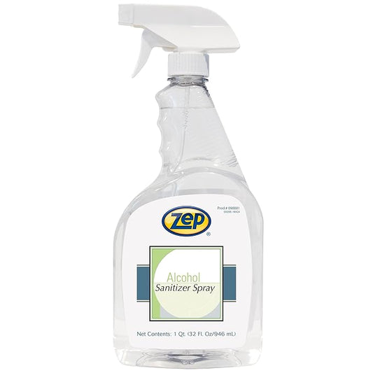 Zep Alcohol Hand Sanitizer Spray - 32 oz (Case of 12) 90001-70% Ethanol-Based, Non-Foaming for Dispensers, Manufactured in the USA