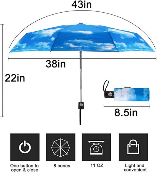 Goothdurs Automatic Mini Travel Windproof Umbrella Compact Auto Open/Close Small Lightweight Folding Rain Umbrellas for Women Men