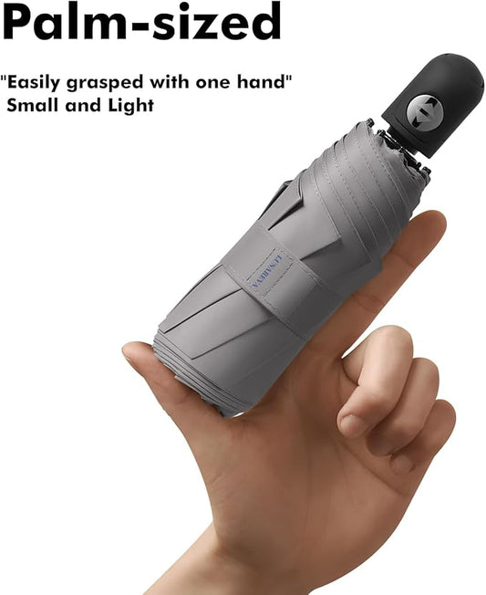 Compact Umbrella – Small, Lightweight, Sturdy & Windproof; Mini Travel Umbrella for Sun & UV Protection, Suitable for Men, Women & Kids