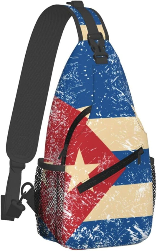 Cuba Flag Sling Bag Multipurpose Crossbody Sling Backpack Travel Cycling Hiking Shoulder Bag For Women Men
