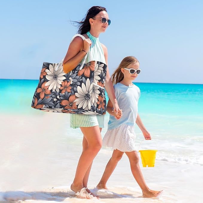 senya Large Beach Shoulder Bags Canvas Tote Water Resistant for Gym Travel Daily