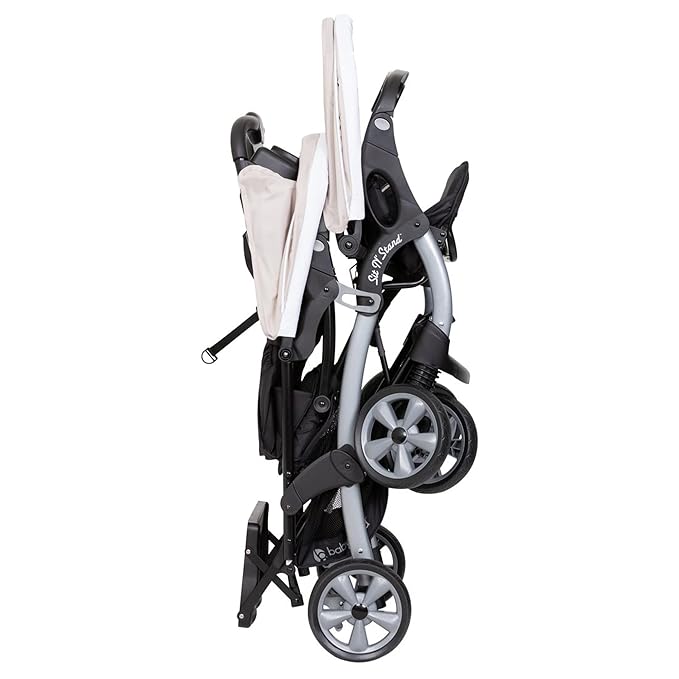 Baby Trend Infant and Toddler Double Stroller & 2 Car Seat Combo, 3 Pc Set, Khaki - Portable and Lightweight Stroller Duo and Car Seat Travel System Tandem