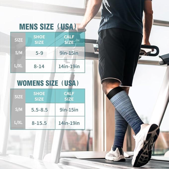 BLUEENJOY Copper Compression Socks for Women & Men (6 pairs) - Best Support for Nurses, Running, Hiking, Recovery