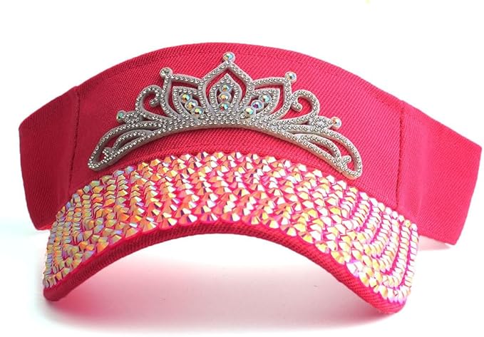 Sparkle Glitter Summer Rhinestone UPF 50+ Bling Ladies Sun Visor for Women Outdoor Sports Fashion Golf Hat