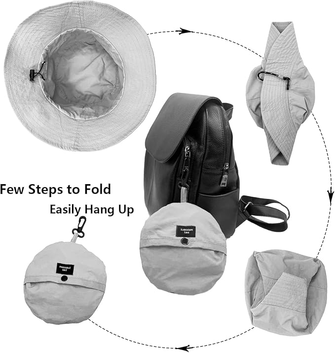 woogwin Waterproof Bucket Rain Hat with Chin Strap Quick Dry Packable Boonie Sun Hat Safari Hat UV Protection