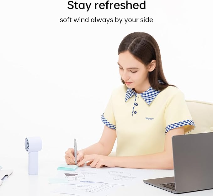 JISULIFE Handheld Turbo Fan, 5000mAh Rechargeable Portable Fans,Up to 28 Hours Cooling,5 Speed Strong Wind,Personal Mini Fan for Travel Outdoor Camping Beach Makeup(Blue)