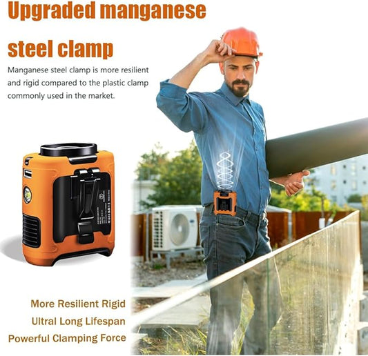 CAZOKASI Personal Fan 10000mAh Waist Clip Portable Rechargeable Wearable Hand Free, 6-40hours Wearable Cooler for Traveling Working Outdoor Office (10000mAh / Orange)