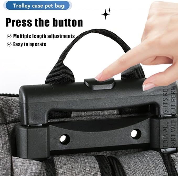 Pet Trolley Bag Cat Dog Travel Bag Portable & Breathable Pet Carrier Backpack - Lightweight Dual-Shoulder Design for Easy Travel with Your Beloved Companion Scalable Pull Rod pet Bag (Blue)